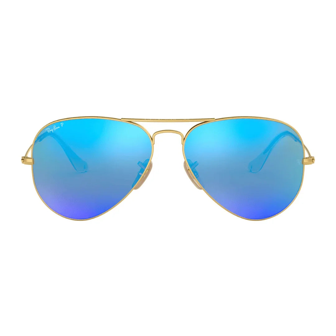 Lentes de sol Rb3025 112/4L Aviator Azul Espejo Polarizado Dorado