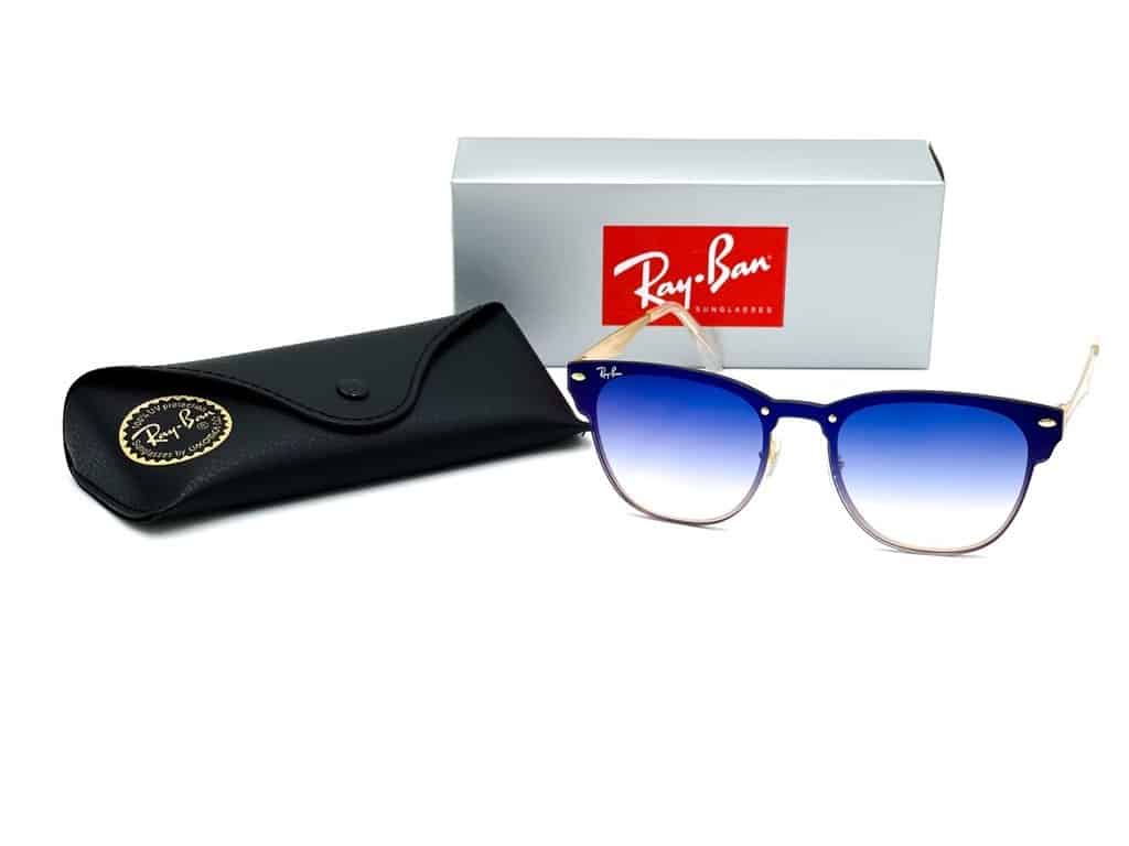 Rb3576n Clubmaster Blaze Dorado Azul Degradado - vista 2