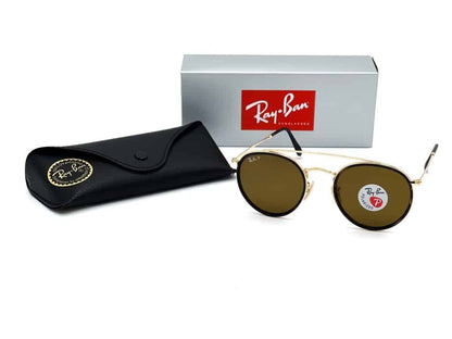 Ray-Ban RB3647N 001/57 Round Double Bridge Café Polarizado - vista lateral