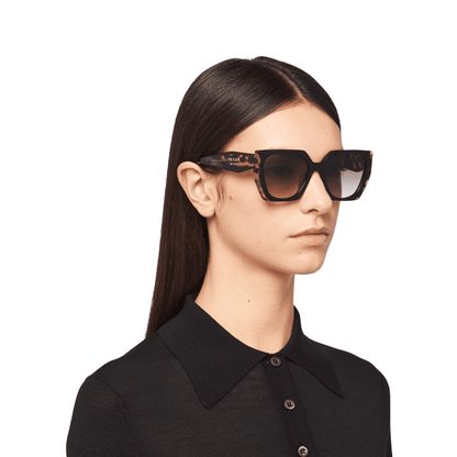 Lentes de sol SPR15W 389-0A7 Rectangle Shape Carey Negro