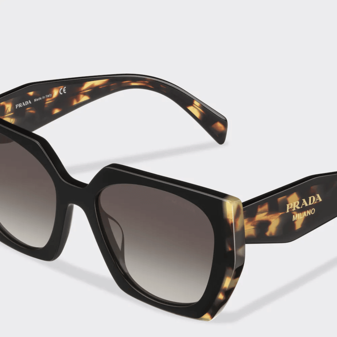 Lentes de sol SPR15W 389-0A7 Rectangle Shape Carey Negro