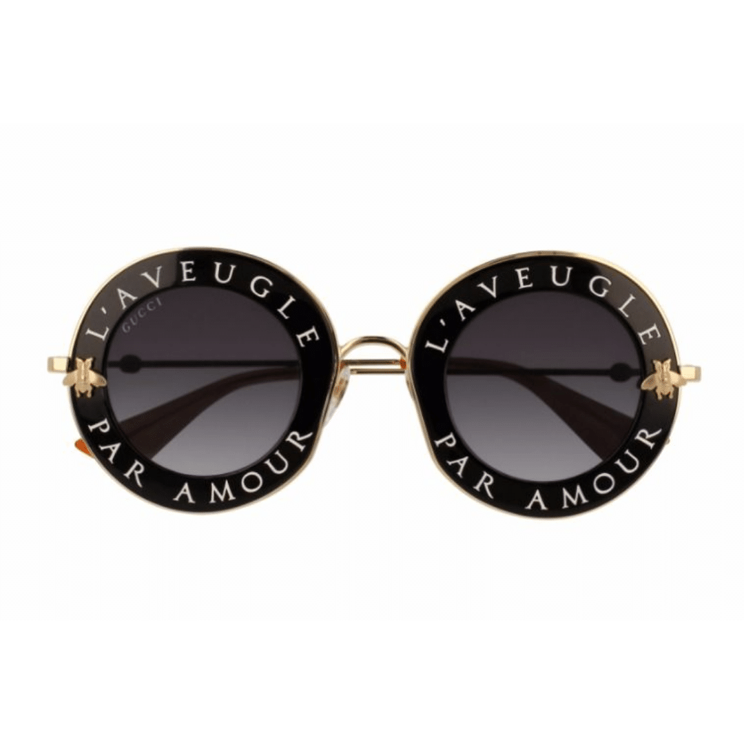 Lentes de sol GG0113S 001 Round L'aveugle Par Amour Gris Degradado