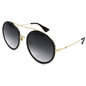 Lentes de sol GG0061S 001 Round Double Bridge Negro