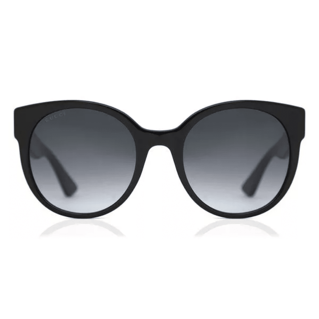 Lentes de sol GG0035S 001 Round Shape Negro Gris Degradado