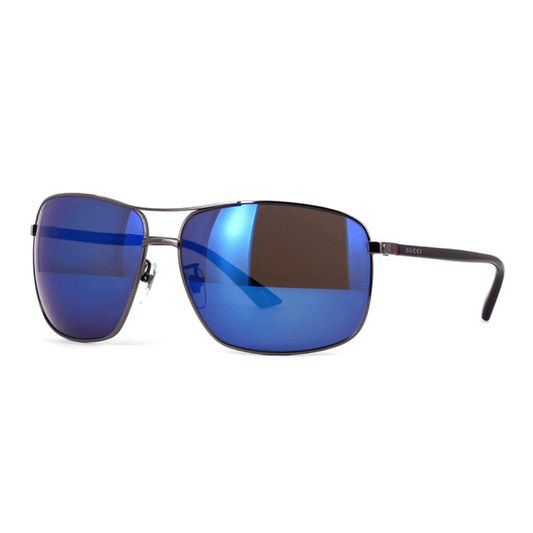 Lentes de sol GG0065SK 003 Aviador Azul Espejo Plateado