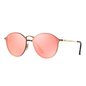 Lentes de sol RB3574N 001/4E Round Metal Blaze Rosa Espejo Dorado