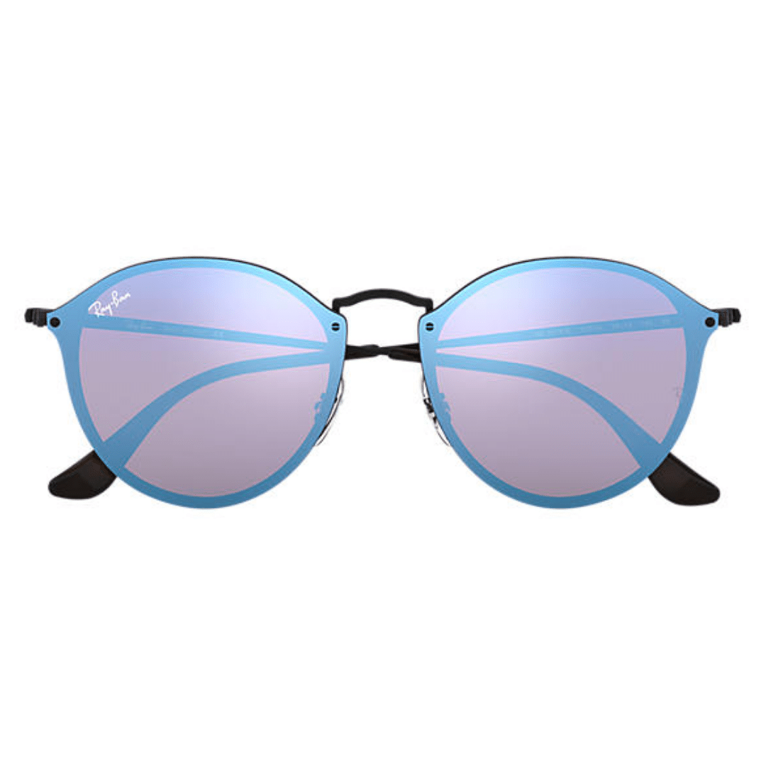 Lentes de sol RB3574N 153/7V Round Metal Blaze Azul Espejo Negro - vista 2