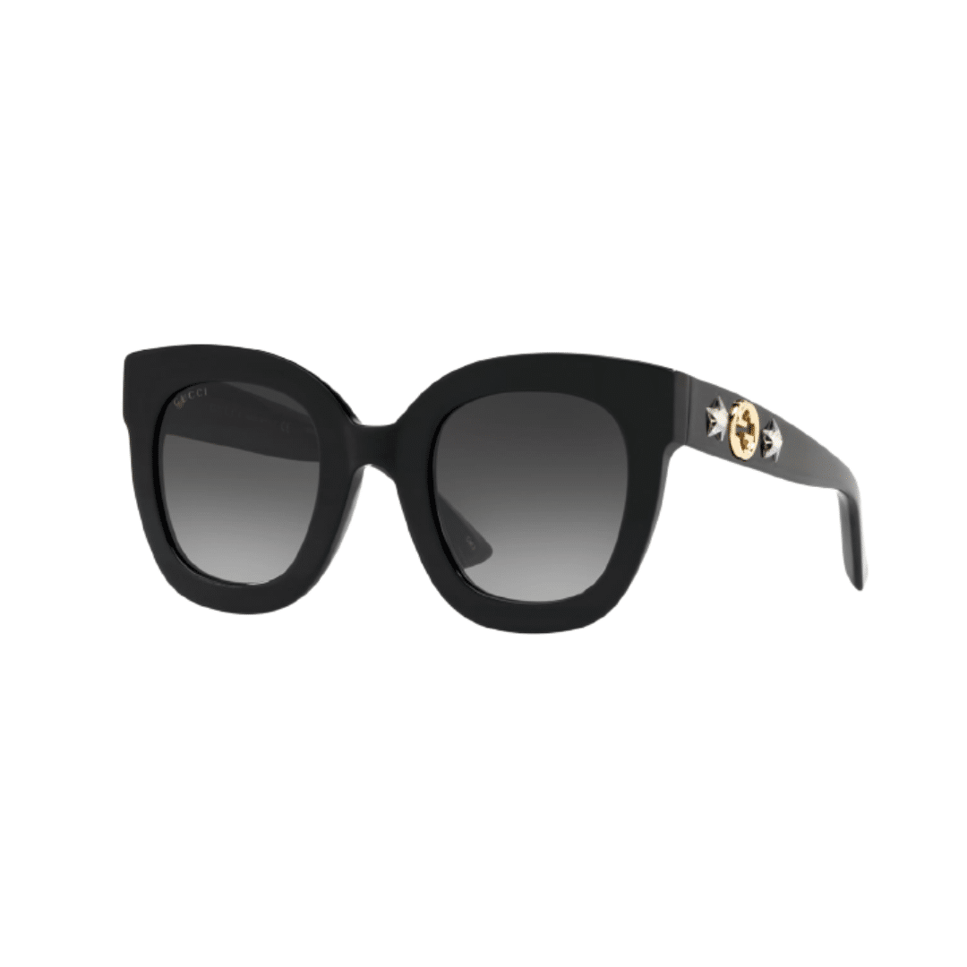 Lentes de sol GG0208S 001 Square Oversized Negro Gris Degradado