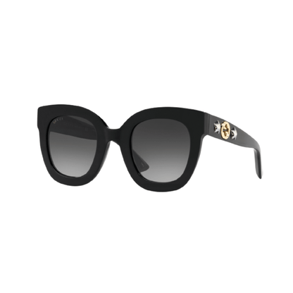 Lentes de sol GG0208S 001 Square Oversized Negro Gris Degradado