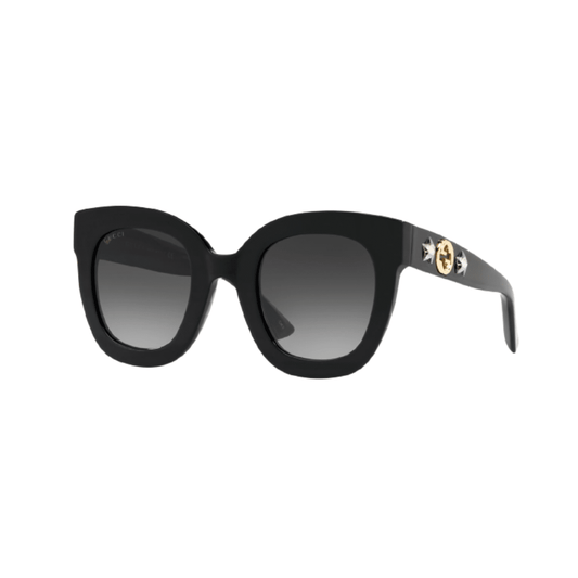 Lentes de sol GG0208S 001 Square Oversized Negro Gris Degradado