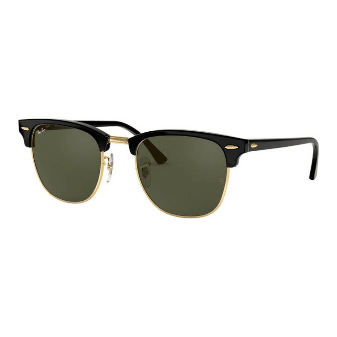 Lentes de sol RB3016 W0365 Clubmaster Negro G-15 Dorado
