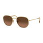 Lentes de sol RB3548N 912443 Hexagonal Flat Dorado Café Degradado