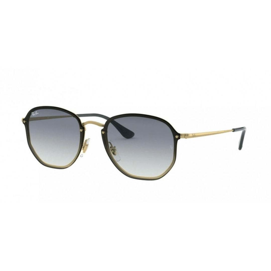 Lentes de sol RB3579N 91400S Hexagonal Blaze Dorado Azul Degradado