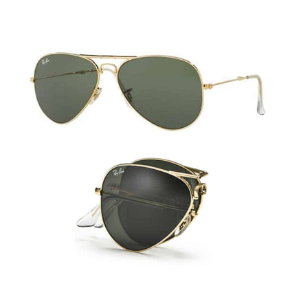 Lentes de sol RB3479 Aviador Folding Dorado Verde G15