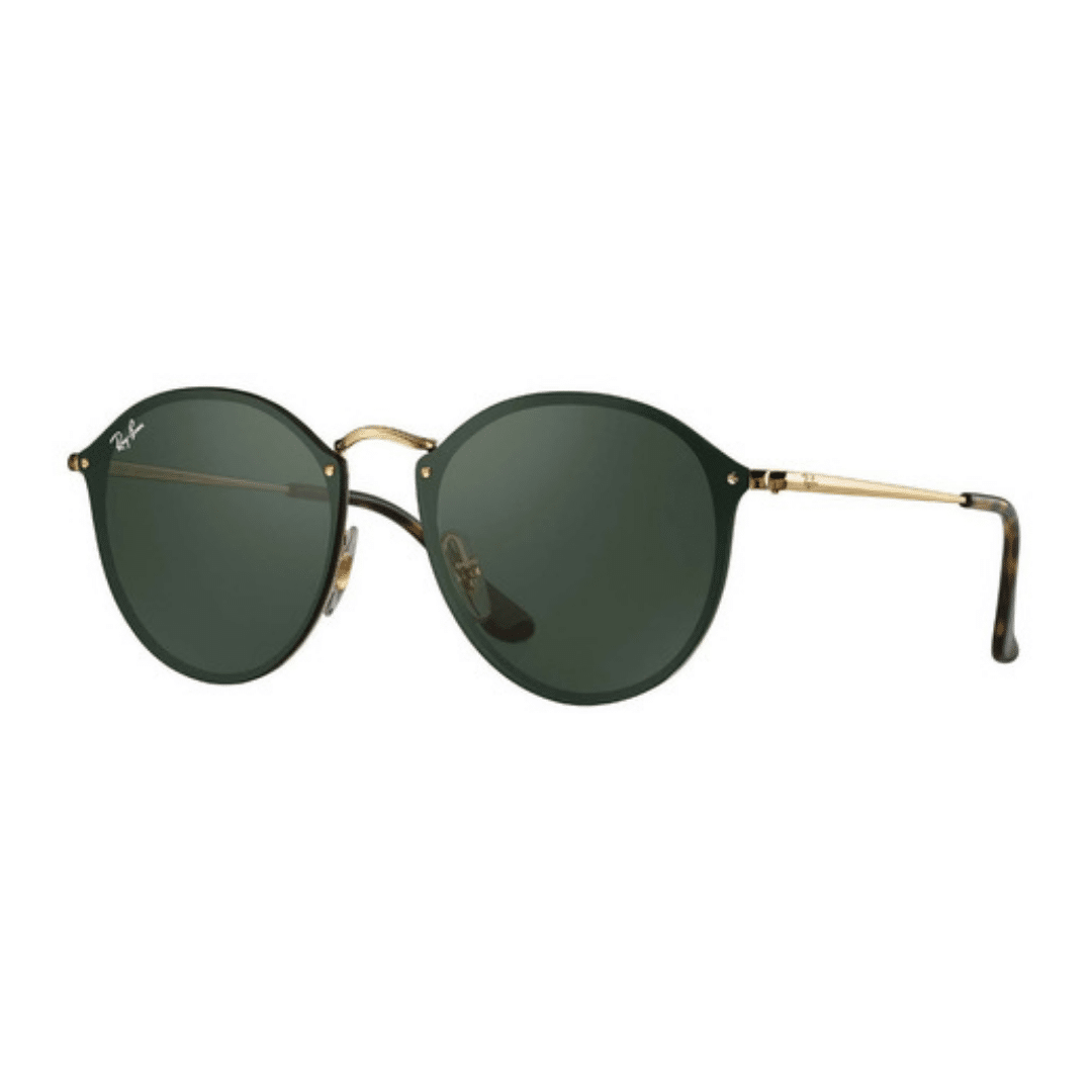 Lentes de sol RB3574N 001/71 Round Metal Blaze Negro G-15 Dorado