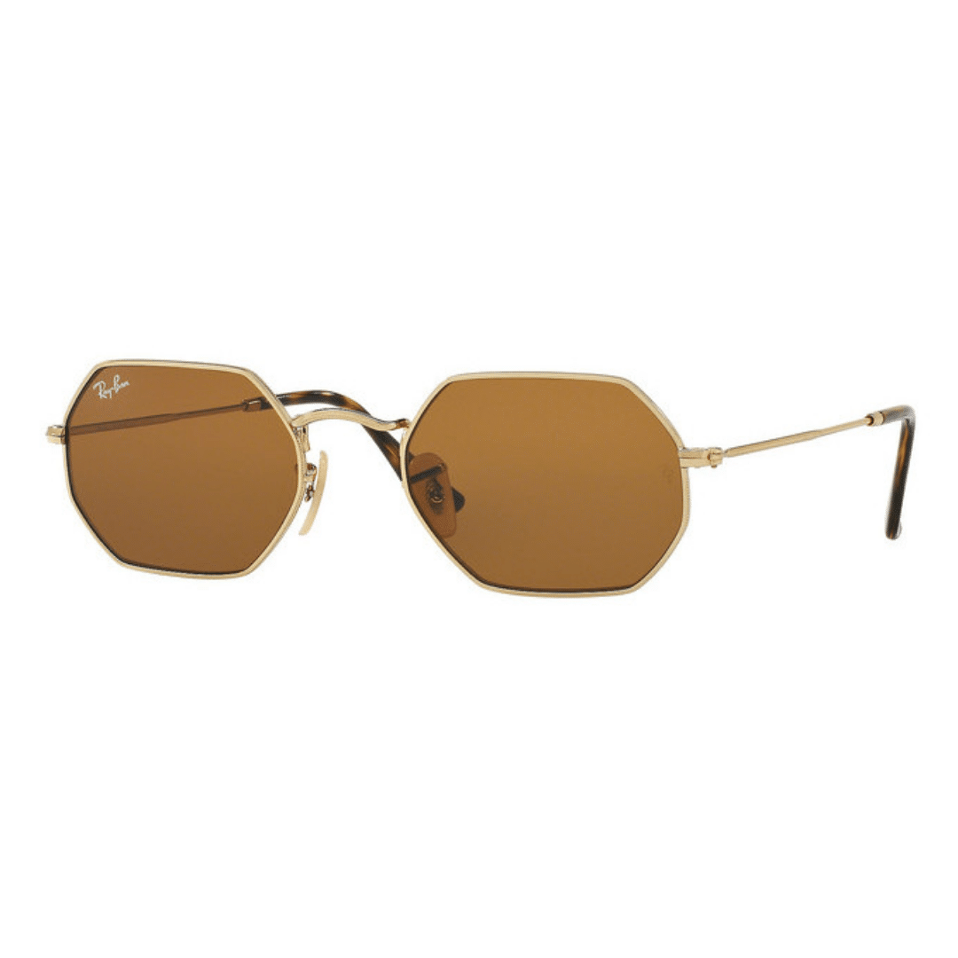 Lentes de sol RB3556N 001/33 Octagonal Flat Café B-15 Dorado