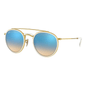Ray-Ban RB3647N 001/4O Round Double Bridge Turquesa Dorado