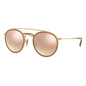 Ray-Ban RB3647N 001/7O Round Double Bridge Rosa Espejo Dorado