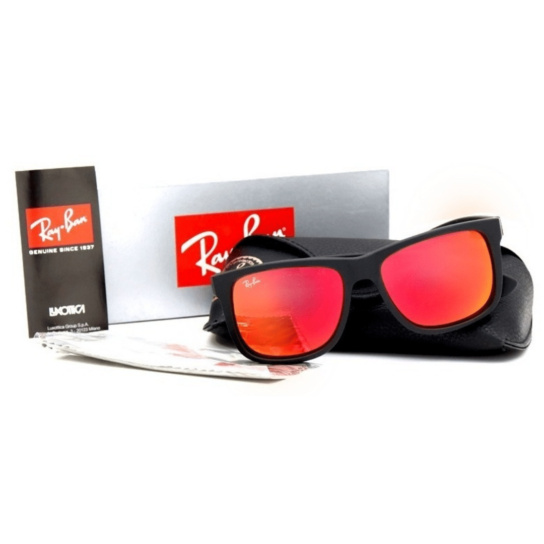 Lentes de sol Rb4165 622/6q Justin Rojo Espejo Negro - Vista 2