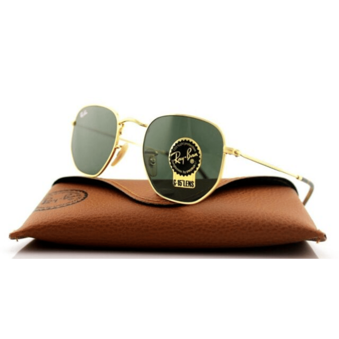 Lentes de sol Rb3548n 001 Hexagonal Flat G-15 Dorado Clásico - Vista 3