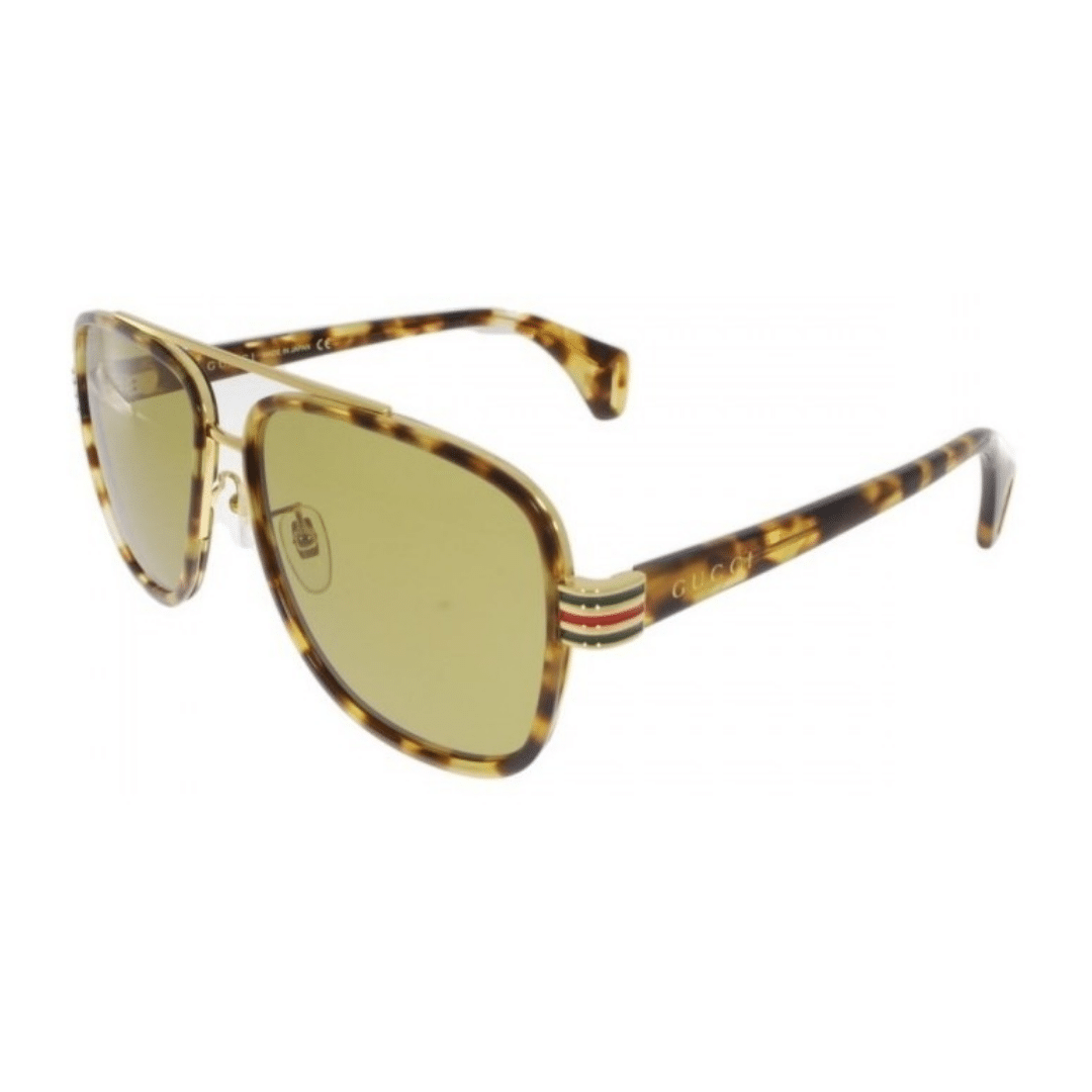 Lentes de sol GG0448S 005 Aviator Carey Cafe Ambar Acetato