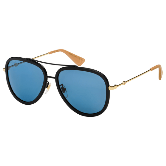 Lentes de sol GG0062S 017 Aviador Azul Transparente Negro
