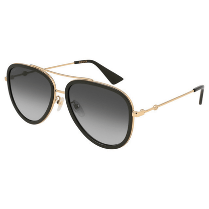 Lentes de sol GG0062S 007 Aviador Negro Gris Degradado