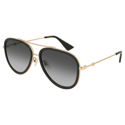 Lentes de sol GG0062S 007 Aviador Negro Gris Degradado