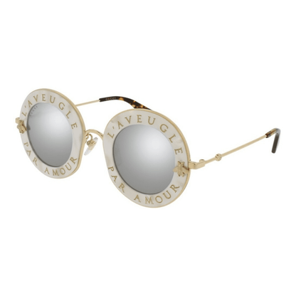 Lentes de sol GG0113S 003 Round L'aveugle Par Amour Plata Espejo