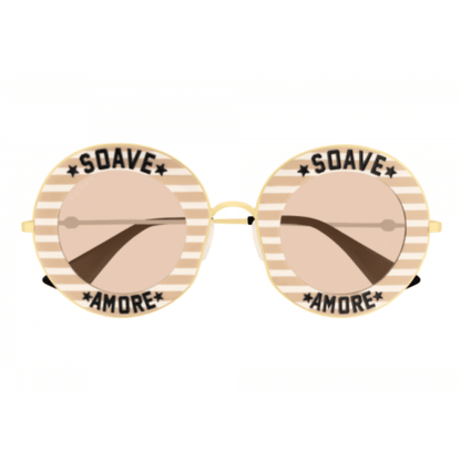 Lentes de sol GG0113S 009 Round Soave Amore Rosa Blanco