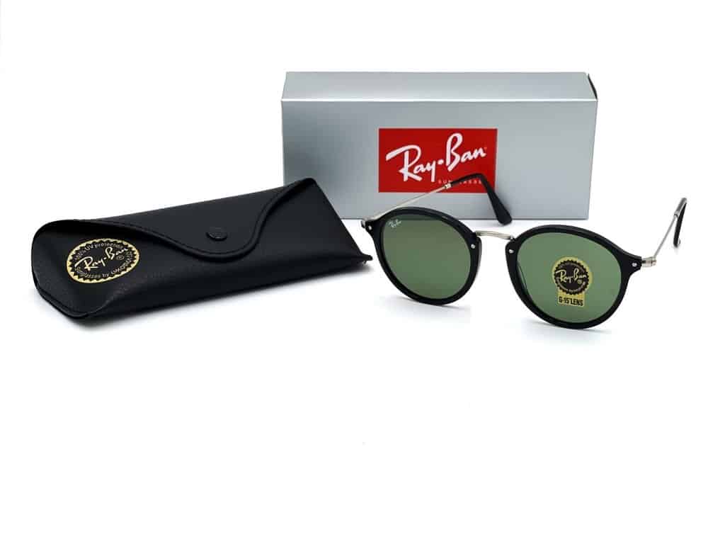 Lentes de sol RB2447 901 Round Fleck Plateado Verde G15 - vista 2