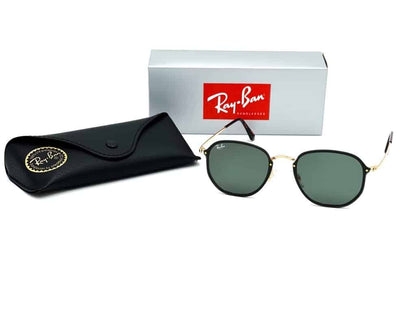 Lentes de sol Rb3579n 001/71 Hexagonal Blaze Negro G15 Dorado Icon - Vista 2