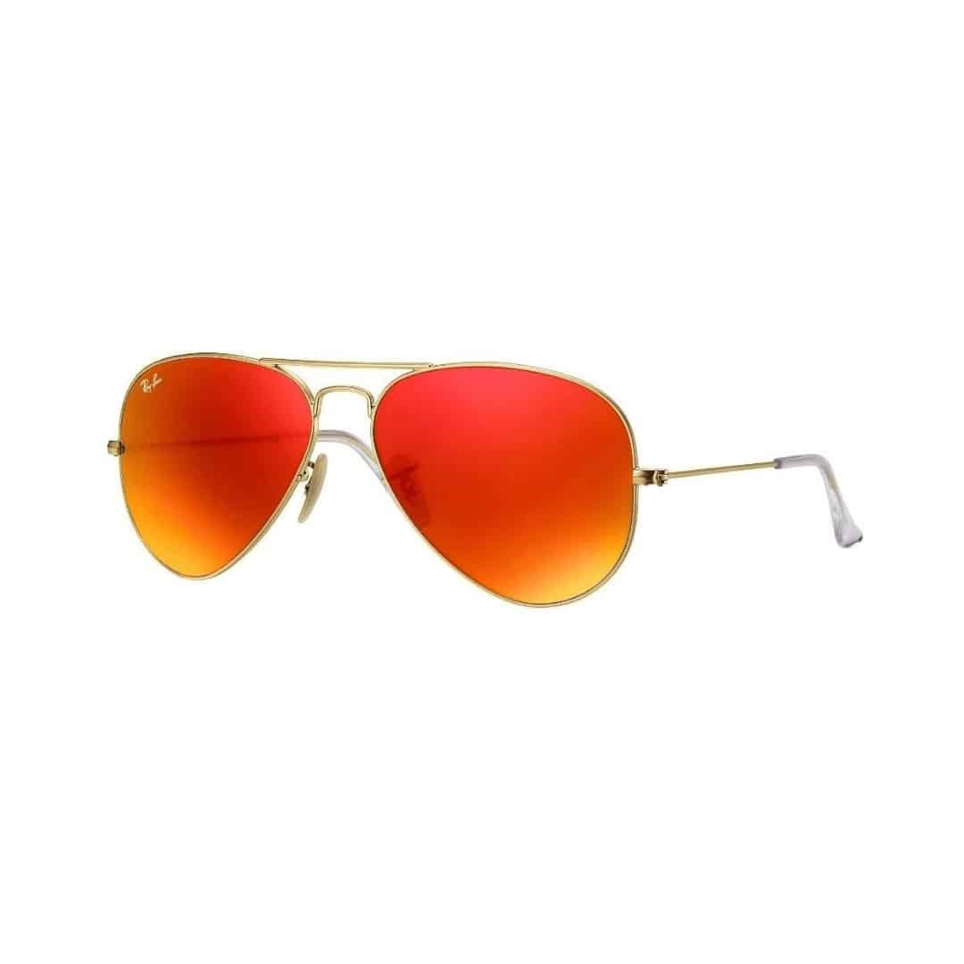 Lentes de sol RB3025 112/69 Aviator Rojo Espejo Dorado Piloto - Imagen 1