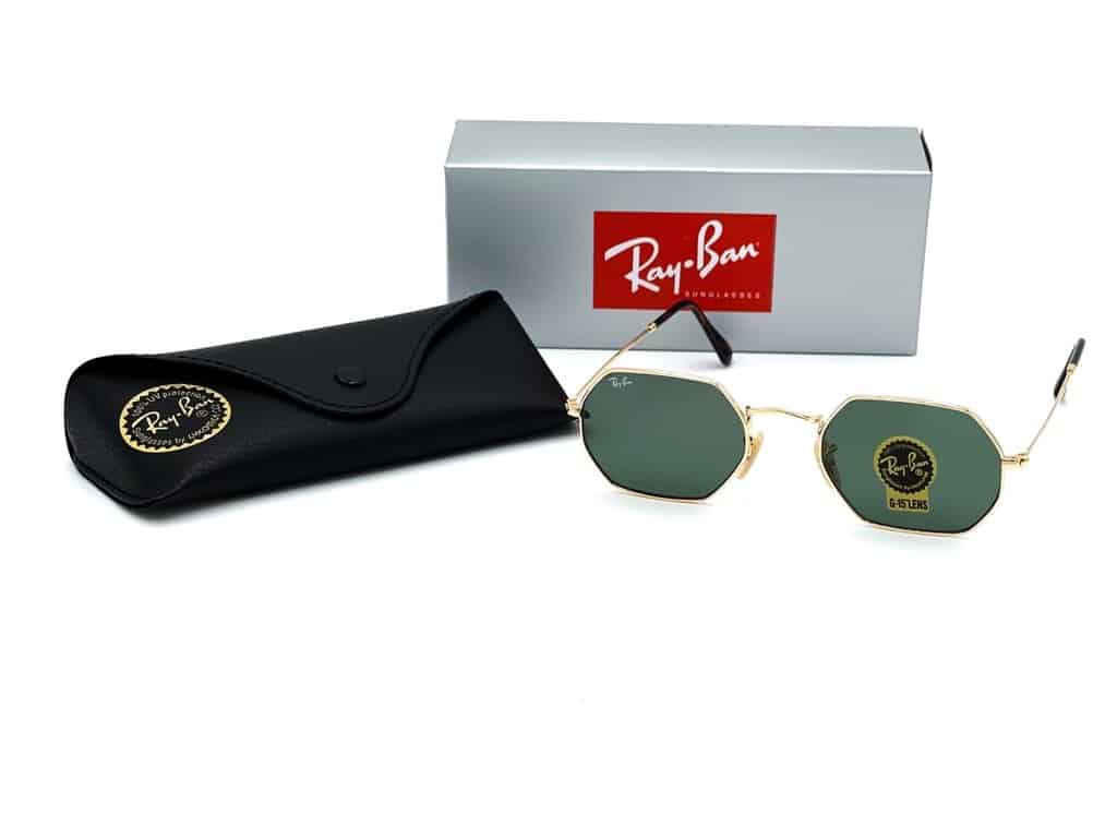 Lentes de sol RB3556N 001 Octagonal Flat G15 Dorado - vista 2