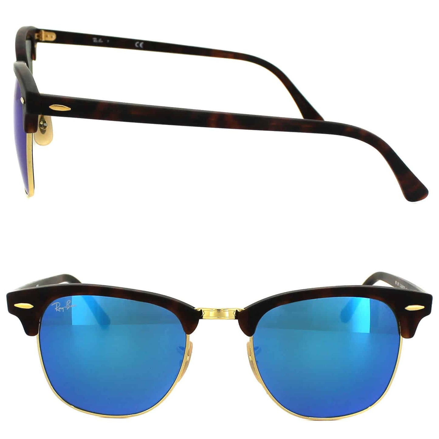 Lentes de sol Rb3016 114517 Clubmaster Azul Espejo Carey - Vista 2