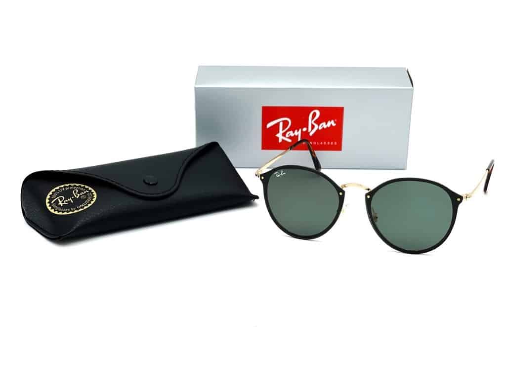 Lentes de sol RB3574N 001/71 Round Metal Blaze Negro G-15 Dorado - vista 2