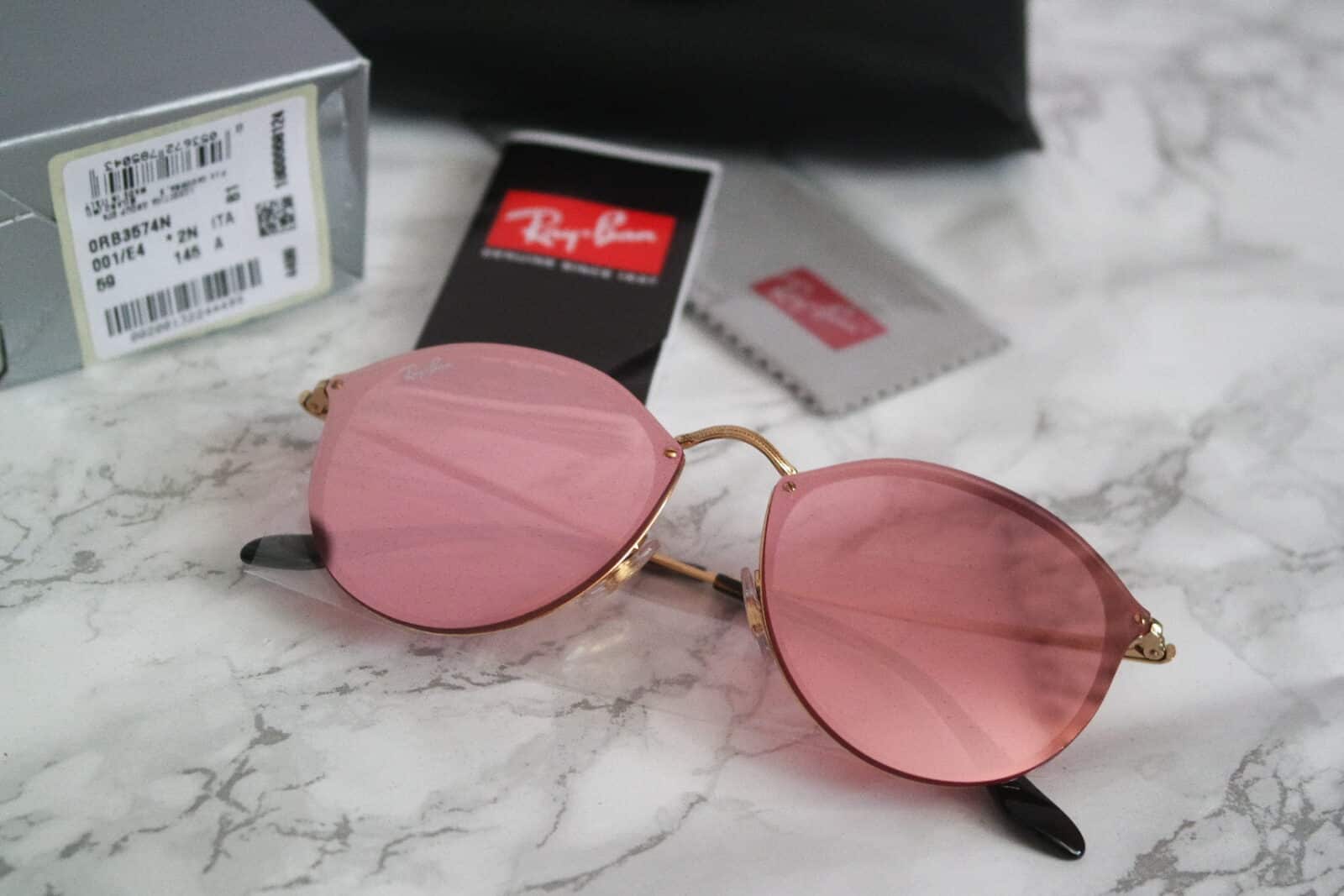 Lentes de sol Rb3579n 001/e4 Hexagonal Blaze Rosa Espejo Dorado - Vista 2