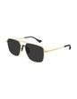 Lentes de sol GG0743S 001 Aviator Square Metal Negro Dorado