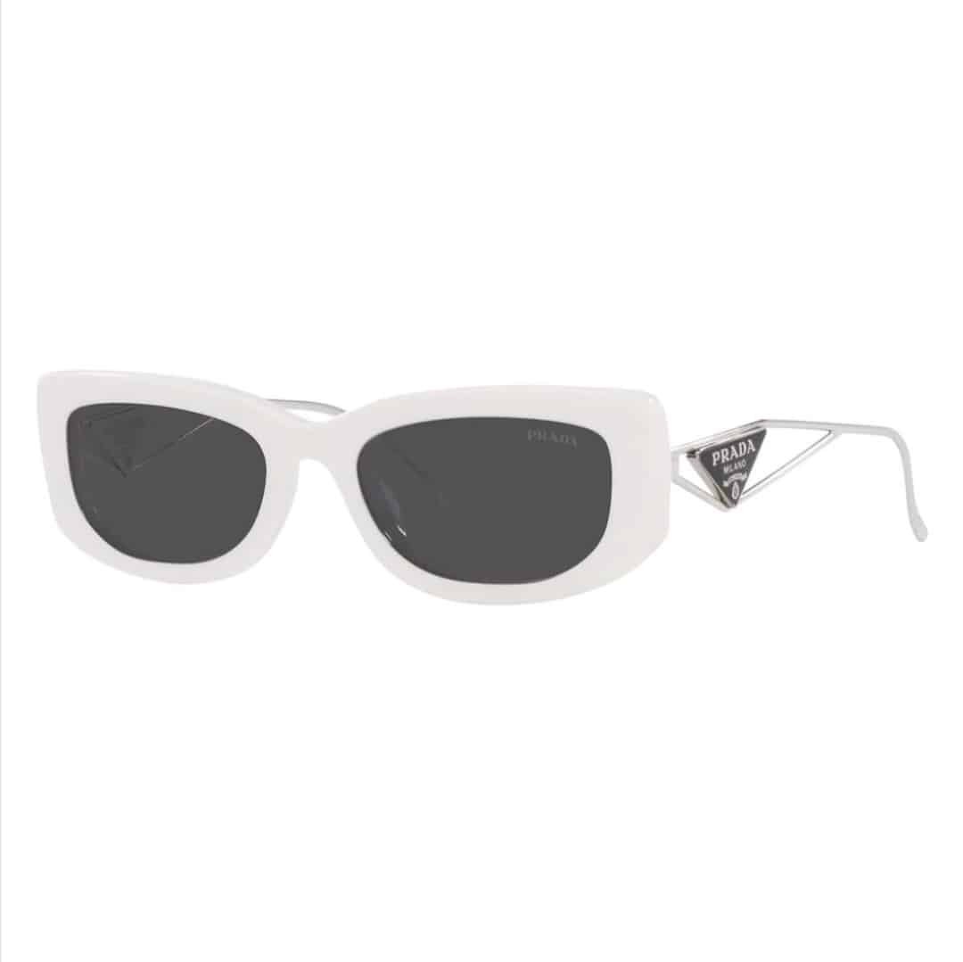 Lentes de sol SPR14Y 142-5S0 Symbole Rectangle White Silver