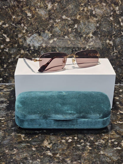Lentes de sol GG1221S 002 Rectangle Shape Tortoise Gold