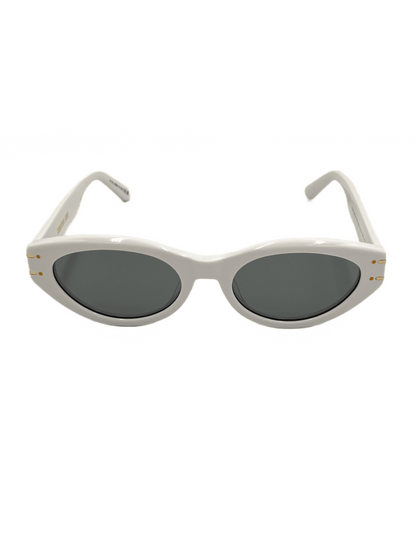 Lentes de sol Signature B5I 30C0 Eye Cat Shape Blanco Dorado vista 2