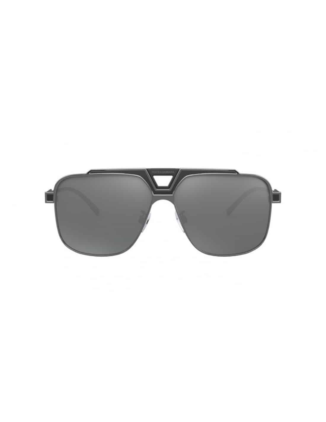 Lentes de sol DG2256 1277/6G Aviator Square Plata Espejo