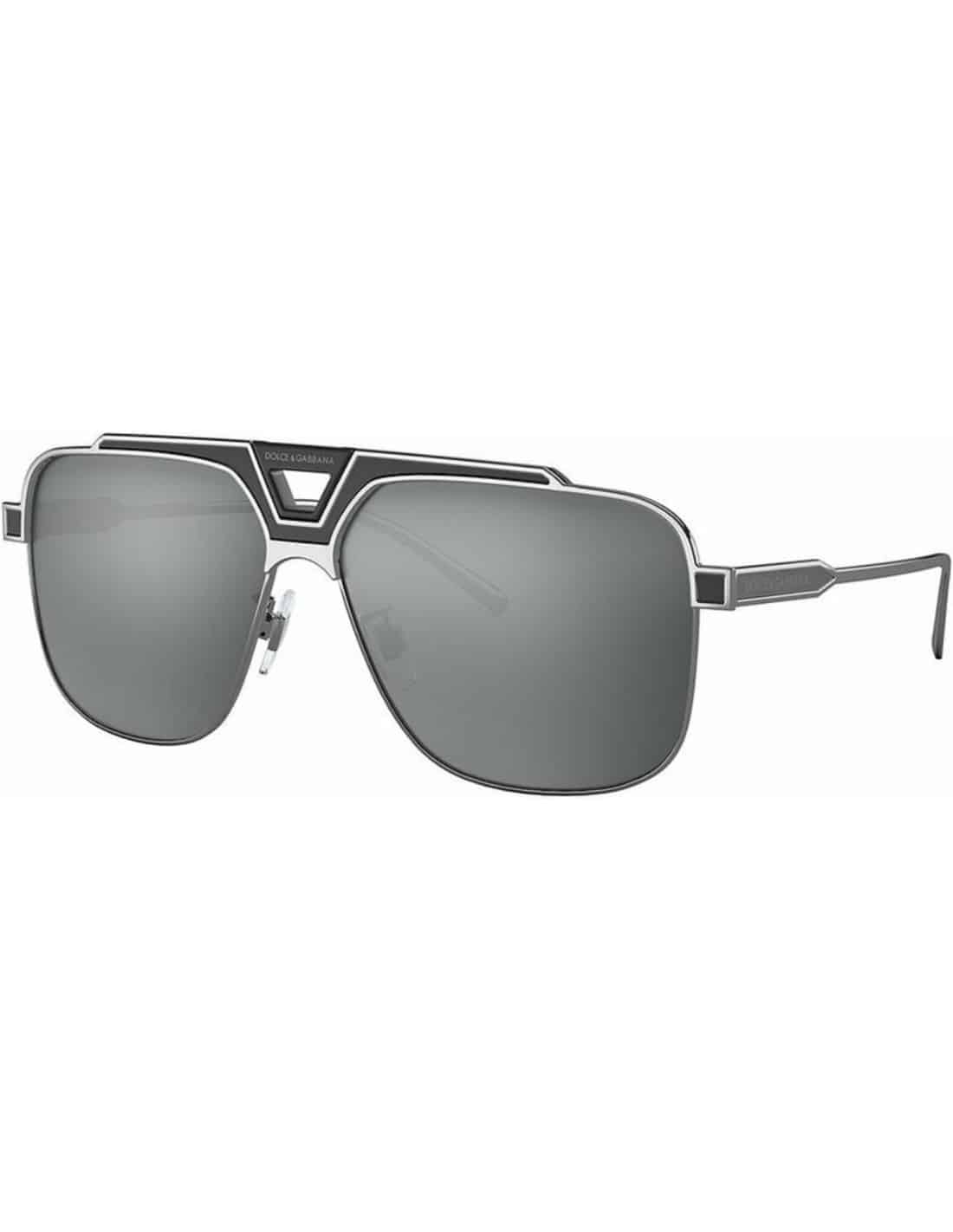 Lentes de sol DG2256 1277/6G Aviator Square Plata Espejo