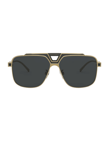 Lentes de sol DG2256 1334/87 Aviator Square Negro Dorado
