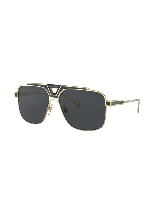 Lentes de sol DG2256 1334/87 Aviator Square Negro Dorado