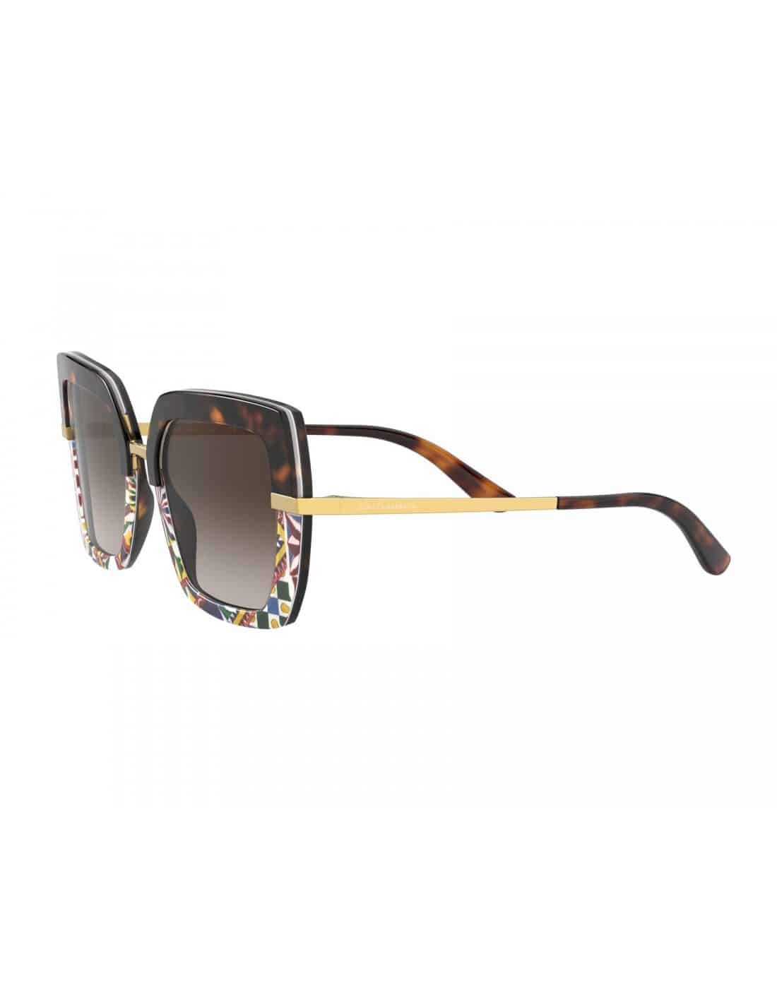 Lentes de sol DG4373 3278/13 Square Shape Cafe Rojo Dorado