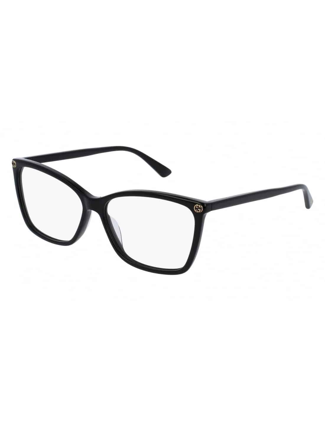 Lentes oftálmicos GG0025O 001 Square Negro Dorado