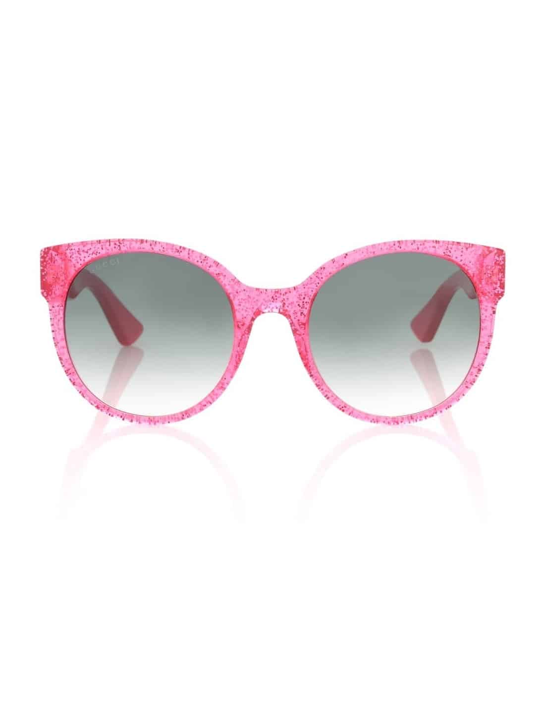 Lentes de sol GG0035S 005 Round Shape Rosa Brillante Gris Degradado