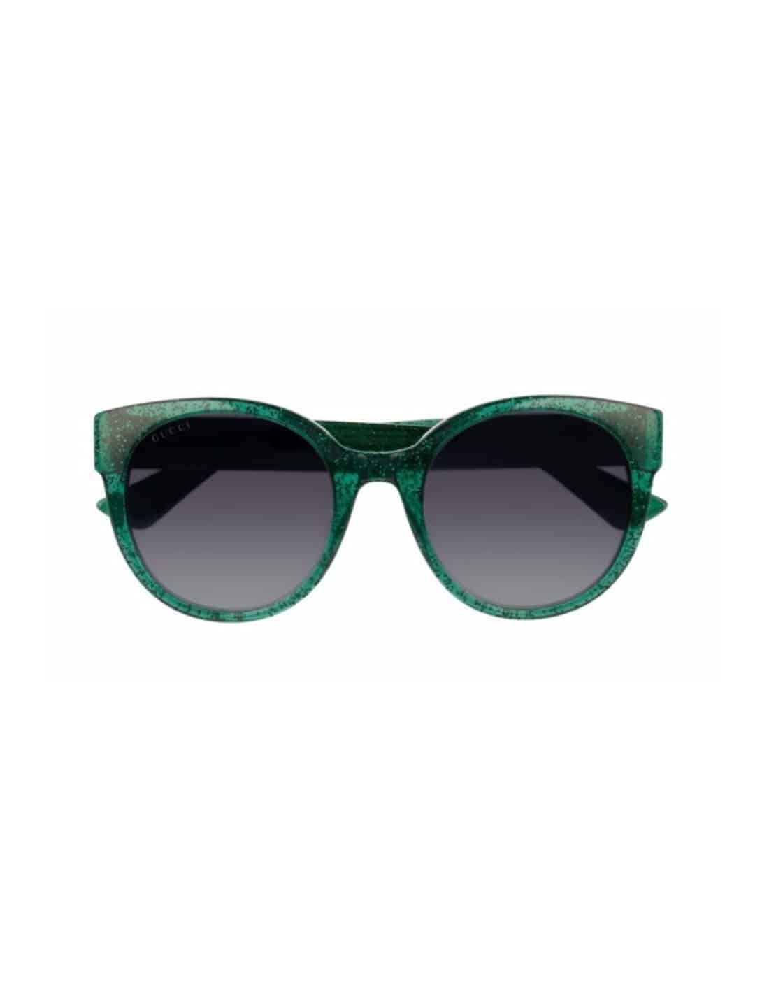 Lentes de sol GG0035S 006 Round Shape Verde Brillante Gris Degradado