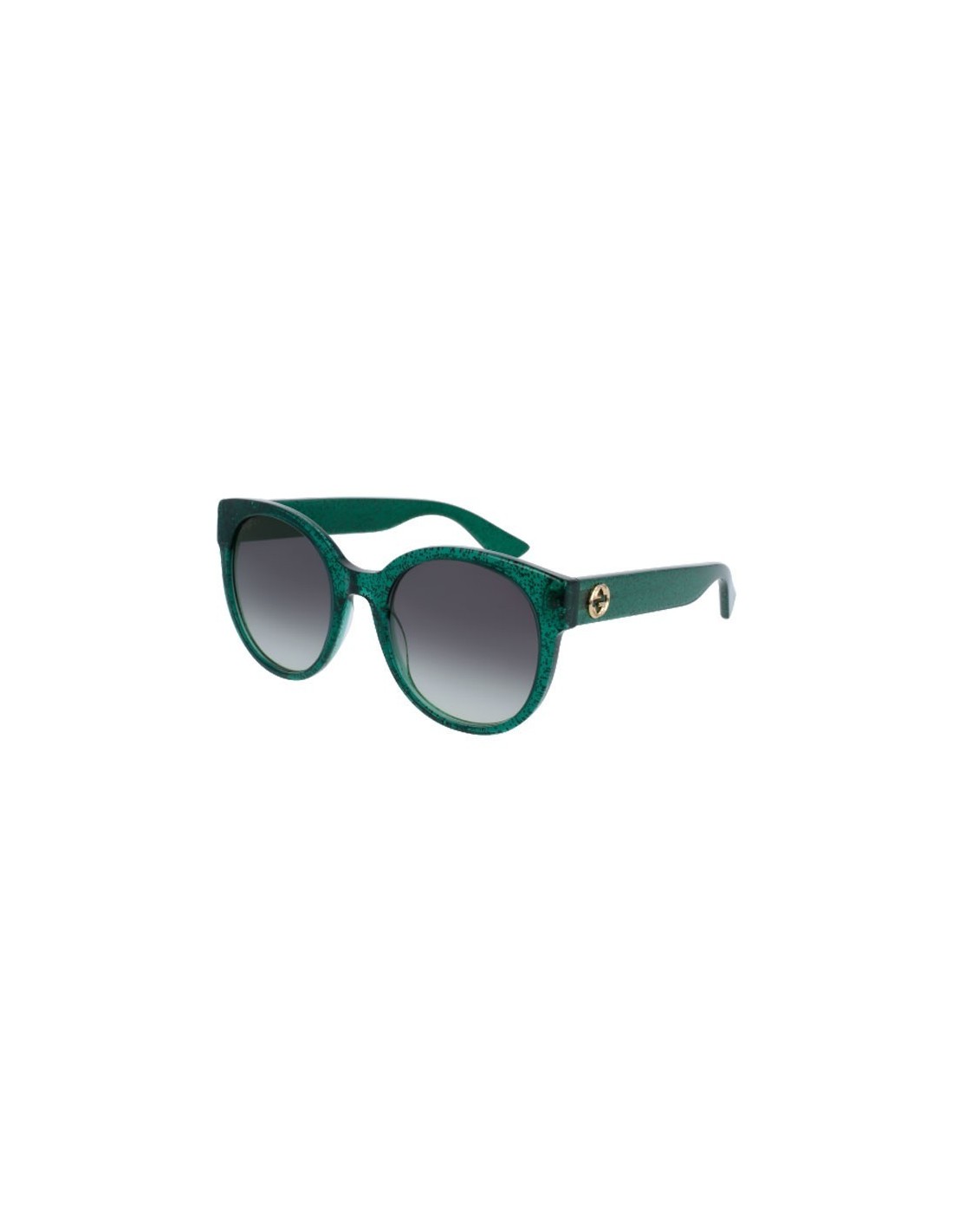 Lentes de sol GG0035S 006 Round Shape Verde Brillante Gris Degradado